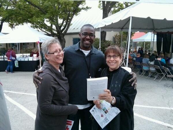 A couple avid readers. Smiles all around. #SanAntonioBookFestival