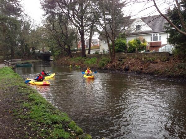 Thomas, Oliver and Chris play Tag on the Swansea Canal, can't tell who's winning
