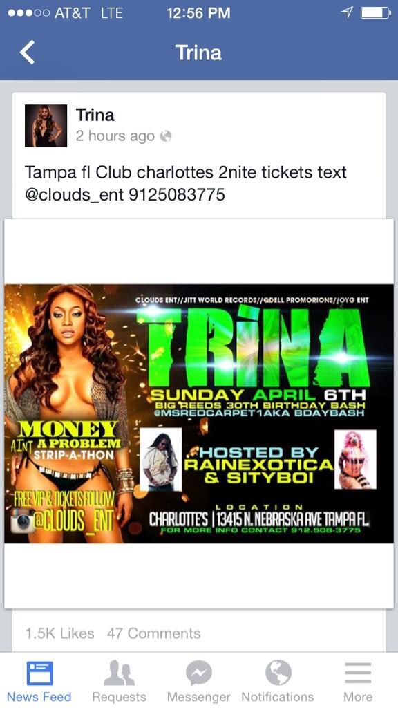 @TRINArockstarr tonight!!! #Tampa @TAMPANIGHTLIFE0 @TampaClubs @NightlifeTampa #trina #stripathon