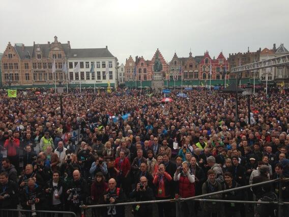 First Flanders was an incredible experience. One tough race. Here's a pic of what we saw at starting stage!!!