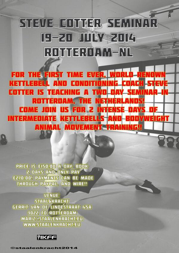 My 1st seminar in Holland on July 19-20! Details/registration:staalenkracht.eu #IKFF #kettlebells #fitness