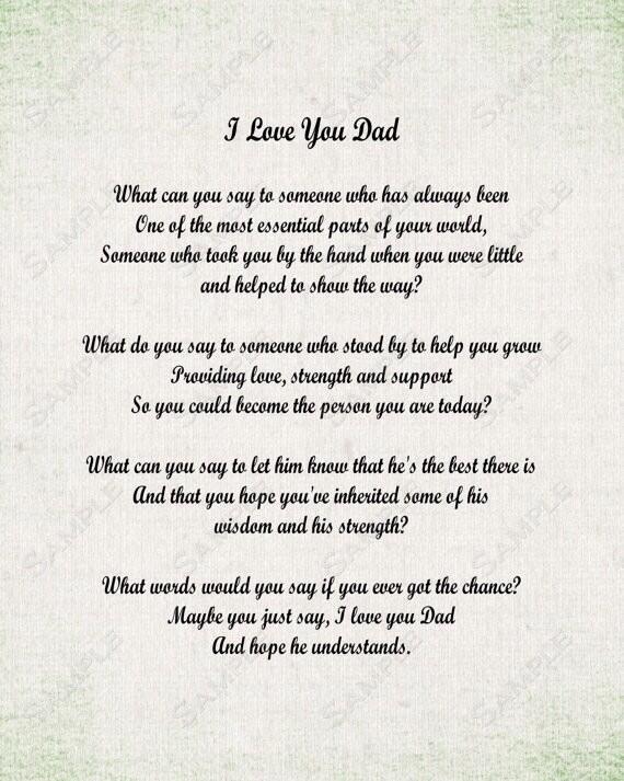 I Love You Daddy Poems