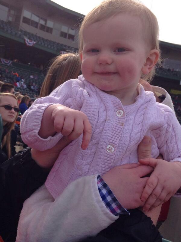 Dandk1's tweet photo. Serenity enjoying the game #TinCaps http://t.co/bV9zViuUO9