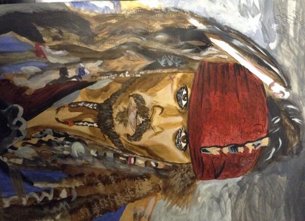 really nice :D RT @CharDaShanksi A3 Acrylic Painting of Johnny Depp @johnnydeppcombr as Captain Jack Sparrow