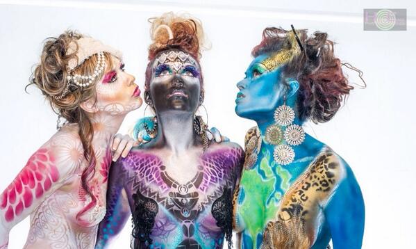 Beauty, Art and Travel. 3 of my fave bodypaint models!! At a fundraiser in #vancouverBC photo by High End Photography