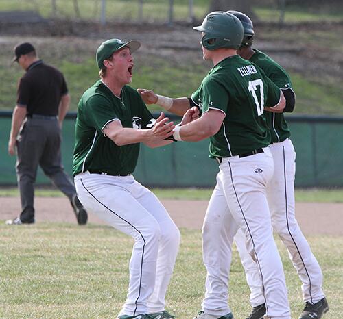 cmueagles's tweet photo. How happy is @CMU_BASEBALL @IanWalsh1993 after a win? #takeflight http://t.co/Dr4CfghmWP