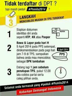 relawan3pks's tweet photo. 3 Langkah memilih di TPS terdekat... http://t.co/60Fe4GwP5Q