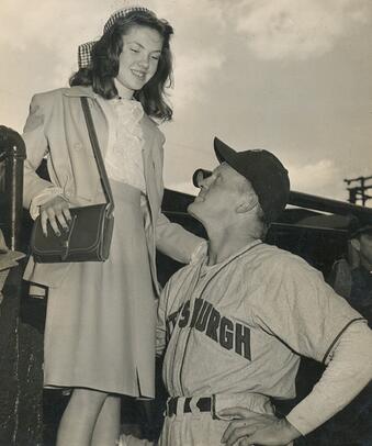 Another Flashback...My mom w/Granddaddy #RipSewell on ball field while he was pitching for #PittsburghPirates<a href="/tag/ripsewell"class="tags">#RipSewell</a><a href="/tag/pittsburghpirates"class="tags"><span>#pittsburghpirates</span></a>
