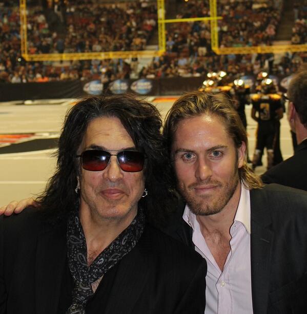PaulStanleyLive's tweet photo. With Team President @SchuylerLAKISS at @LAKISS_AFL home opener at @HondaCenter. http://t.co/tBr4GlliPr