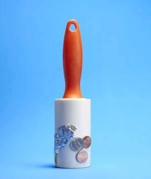 Use a lint roller to clean out all the dust &amp; crumbs from your hand bag. Simply turn the bag inside out and roll away