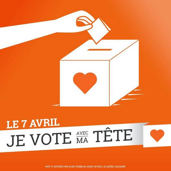 Le grand jour est arrivé. Il faut oser Québec solidaire dans #arthabaska #qc2014 #victoriaville #polqc