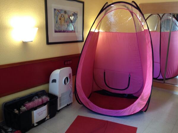 BenidormTVshow's tweet image. The Tiger Aspect Spray Tan Booth has been open for 3 weeks now. No charge but you do have to be in the show!