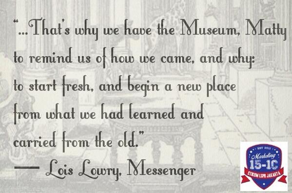 “That's why we have the Museum, Matty, to remind us of how we came....” - Lois Lowry, Messenger #quote #ayokemuseum