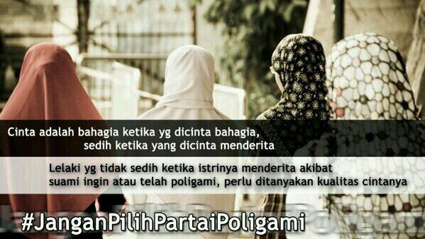 indrisister's tweet photo. Wahai para lelaki, kami tersisksa &amp; menjerit saat kau berbagi rasa dengan wanita lain #JanganPilihPartaiPoligami http://t.co/X5lFvwPlqz