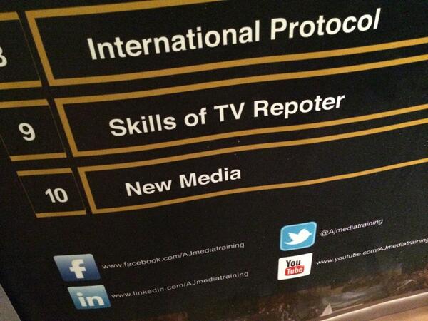 Nice to see that the @AlJazeera training centre is upholding standards of journalism for repoters... @tvscriptwriter