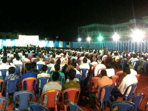 The section of the audience hearing Dr @Swamy39 in Tumkur, BJP candidate BSY 