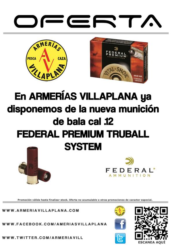 NOVEDAD! En <a href="/ArmeriaVILL/">Armeria Villaplana</a> ya disponemos de la nueva bala cal. 12 FEDERAL PREMIUM TRUBALL, increíble precisión por 14€