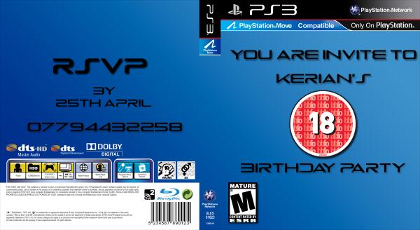 TotalMediaSol's tweet image. Here is some design we've just done for a client. A birthday invite in the style of a @PlayStation 3 game case.