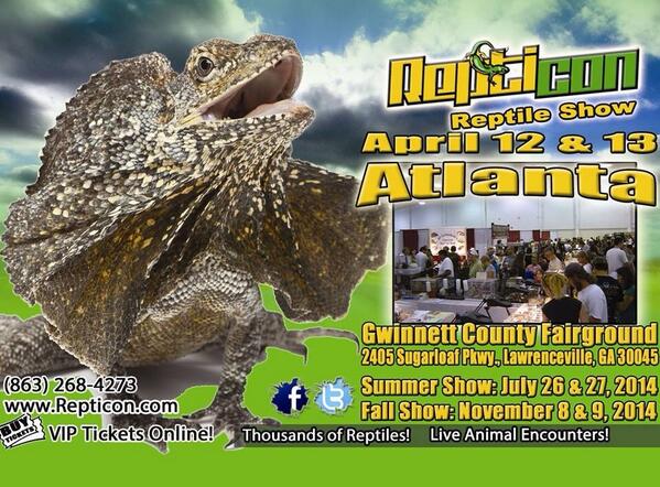 Repticon's tweet photo. #Atlanta #Repticon this weekend! What animals do you want to see? #reptiles #lizards #snakes http://t.co/APqGRc61Ne