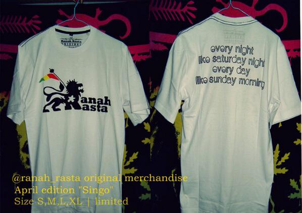 ik_RAR's tweet photo. RT @kussaik: Original merch @ranah_rasta |White tees 'Singo'|combed 30s|S,M,L,XL |limited|98ribu cc @TheRezzo_RR http://t.co/UKx98yHBqC