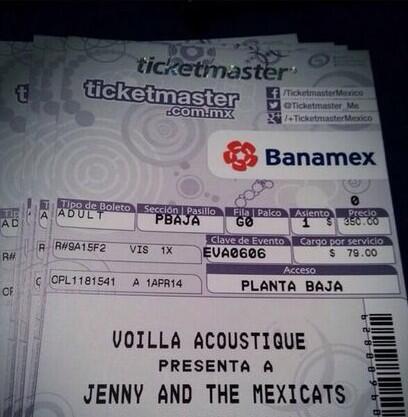 REDCUBEMX's tweet photo. @JennyandMexicat en Voila Acoustique el 6 de junio... Compra tus boletos en ticketmaster http://t.co/0sO93uC3KV