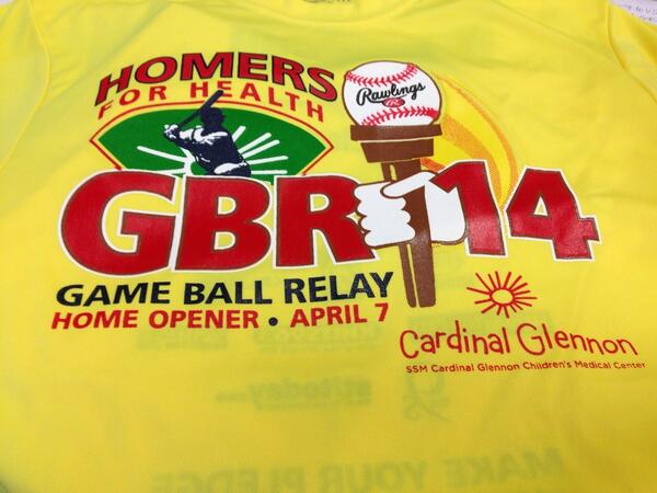 Rhonda_Lea's tweet photo. So much fun participating in @cardinalglennon #h4h #gameballrelay this a.m. for @Cardinals home opener http://t.co/osj60xnn19