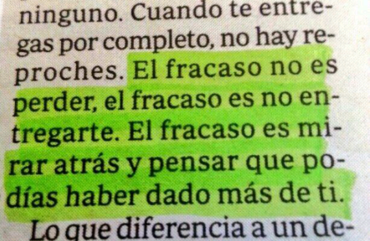 aduranlli's tweet photo. Debemos evitar el fracaso no pudiendo decir núnca "Podria haber dado más de mi".@Patri_Psicologa #esfuerzoyconstancia http://t.co/u1I7zqmRpK