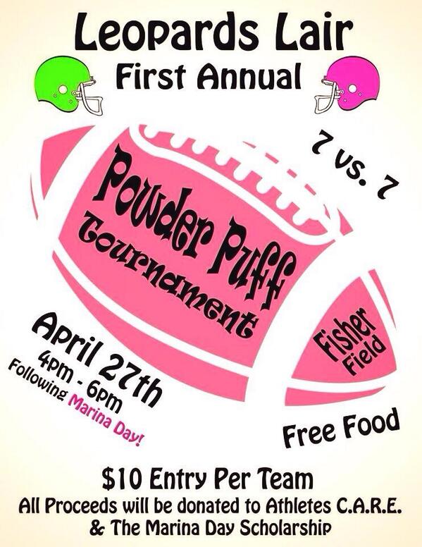 AthletesCARE1's tweet photo. Join @Leopards_Lair in the First Annual Powder Puff Tournament on April 27th! http://t.co/6TMG9yjxaE