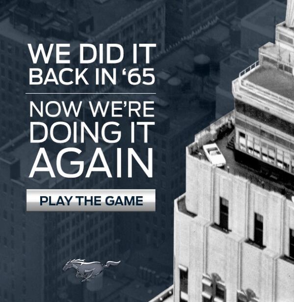 EmpireStateBldg's tweet photo. Test your @Ford #Mustang knowledge and see if you can reach our 86th floor. #FordMustang50 http://t.co/FqtL7H96b6 http://t.co/1N3WBytsIv