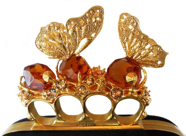 BrandsPhile's tweet photo. #AlexanderMcQueen Detail #Butterfly Knuckle Duster Box #clutch, box lined with black silk. In private collection. http://t.co/9no3rSKgky