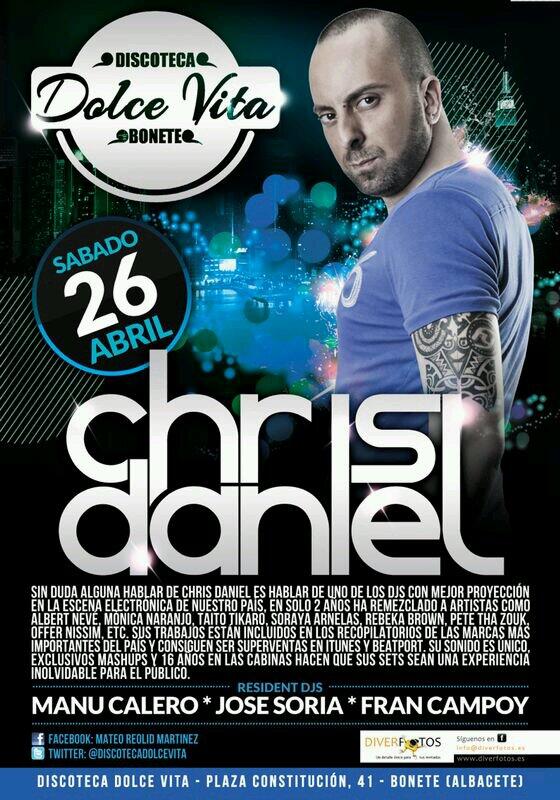MateoReolid's tweet photo. Conocido con el nombre de Raul Soto, hoy en dia Chris Daniel ya esta dando mucho que hablar el Sabado 26 DOLCE VITA http://t.co/UcU0ziKLBG