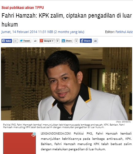 gilan9putra's tweet photo. RT @wajadaman: Ini Semakin jelas saja upaya utk membuabarkan KPK! #TolakPartaiAntiKPK http://t.co/n3MatwXygV"