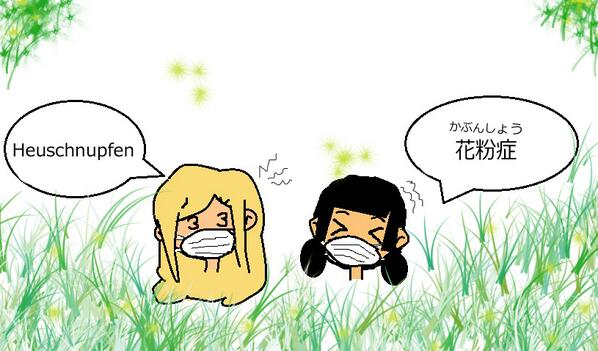 Daad Japan 今日のドイツ語 花粉症はheuschnupfenです Ich Habe Heuschnupfen 私は花粉症を持っている ドイツ ドイツ語 日本語 花粉症 Http T Co 3nzdhrrq0h