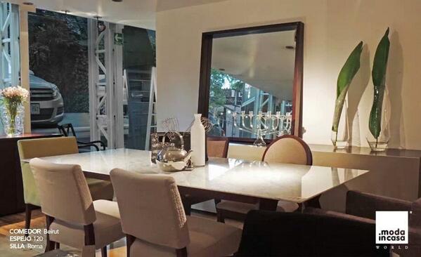 ModaInCasa's tweet photo. Espacios elegantes...

#Comedor Beirut, cubierta de mármol 
#Espejo 120
#Sillas Roma
http://t.co/gHUfjUyzxh http://t.co/D78QXnhLUP