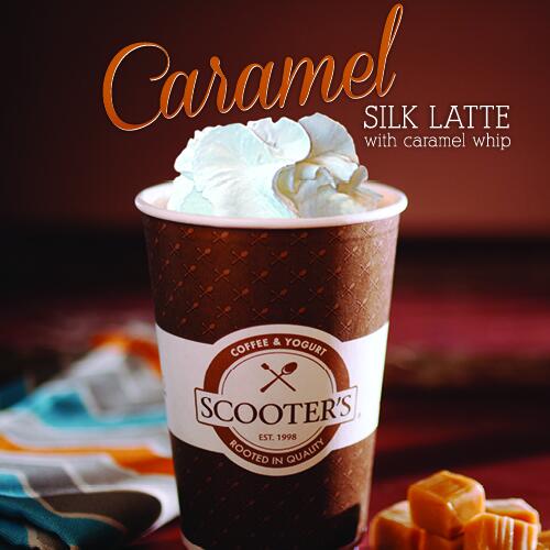 ScootersWalnut's tweet image. Caramel and white chocolate join forces to create our Caramel Silk Latte. Bonus: it's topped with caramel whip!