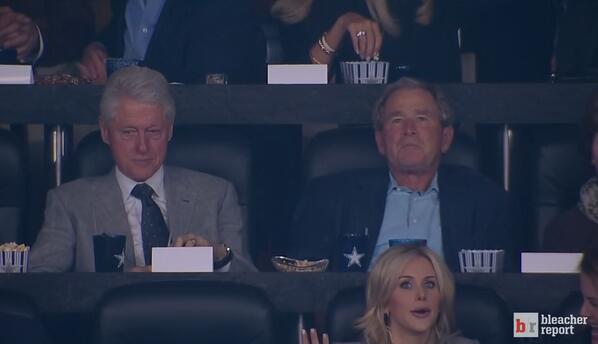 PrezDubya's tweet photo. Ya Boy with @PimpBillClinton #NCAAChampionship http://t.co/bxbVOKoFgC