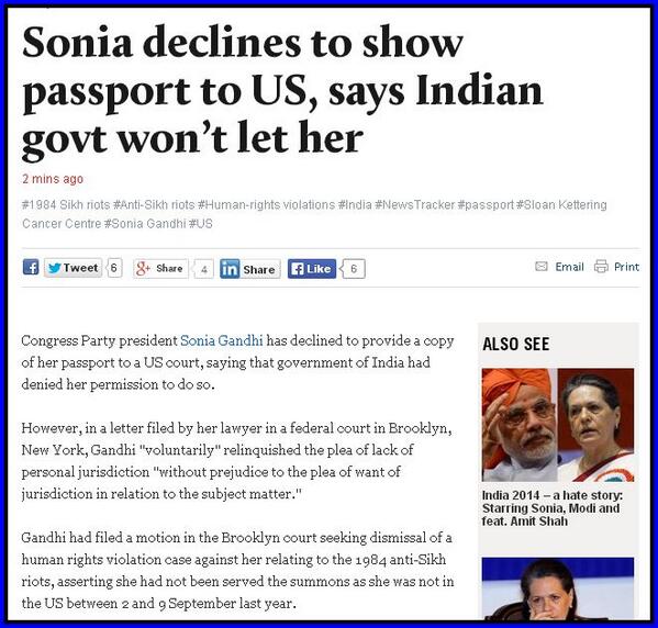 @Swamy39 Why did Indian government not allow Sonia to show passport to USA?Is this permitted?  