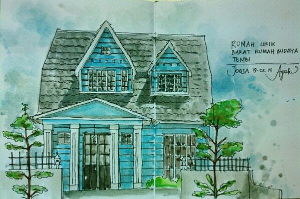 Rumahnya unik. Beda dengan rumah2 di sekitarnya. RT <a href="/ayeuka/">Ayuk Purwandari</a>: Blum uplud ini kyaknya #RumahUnik. Cc <a href="/ISJogja/">IS Jogja</a> X)v