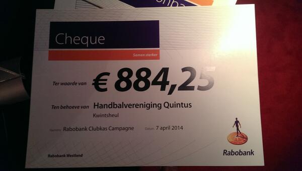 QuintusFreak's tweet photo. Uitslag Rabobank Clubkas Campagne: € 884.25.
Iedereen die heeft gestemd, hartelijk bedankt! #rabockc http://t.co/WPuX1MJRnH