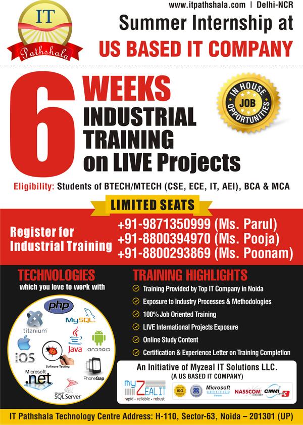 itpathshala's tweet image. 6 Months Industrial Training on LIVE Project.   #ITPathshala

For Hot Fresher Jobs, VISIT: bit.ly/1lMV0LY