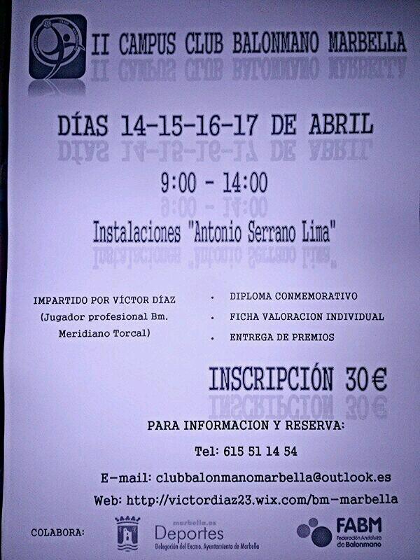 BmMarbella's tweet photo. Queremos que Marbella disfrute del #balonmano, campus para los mas pequeños esta semana santa. RT!! http://t.co/xUlszC9yvH