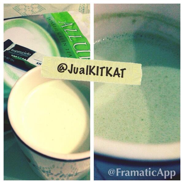 JualKITKAT's tweet photo. Greentea latte. Yumz in a bag! 14 sticks IDR 85ribu. 1 stick=24 grams. Tinggal seduh http://t.co/wU7ak34kYC