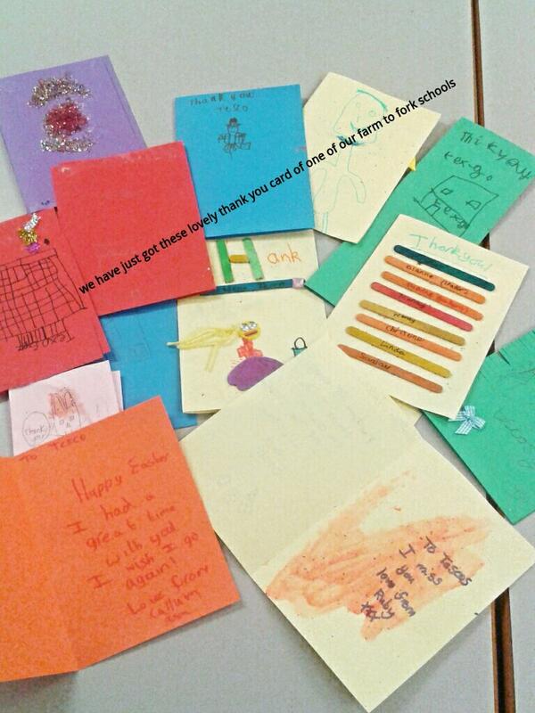 Some lovely thank you card off one of our farm to fork schools :)