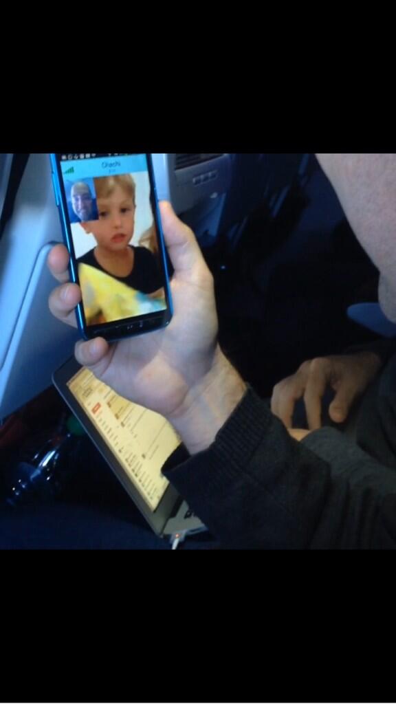 Now working #inflight #videocall #virginamerica #geeveeme