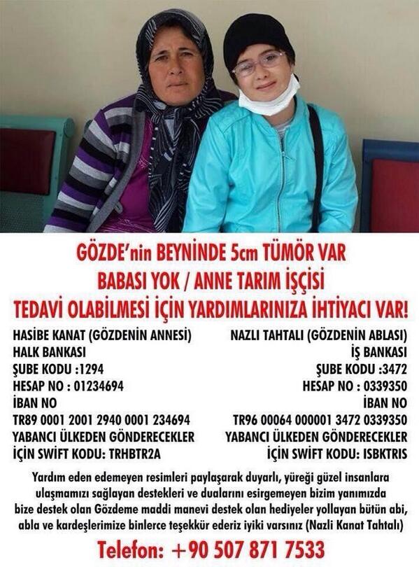 HADİ BENİM GÜZEL ÜLKEM GÖZDE EVLADIMIZA DESTEK ❗️❗️❗️
RABBİMDEN ŞİFA DİLİYORUM🙏  #GözdeyeYardımEt ❗️❗️❗️