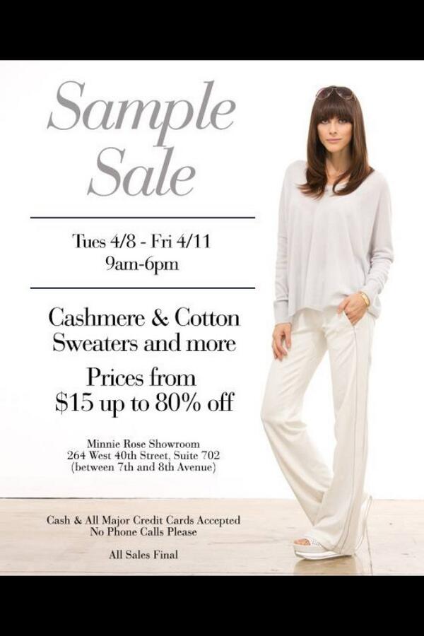 NYC friends, <a href="/MinnieRoseNYC/">Minnie Rose</a> #samplesale is this week - so much amazing cashmere and more, you won't want to miss!!