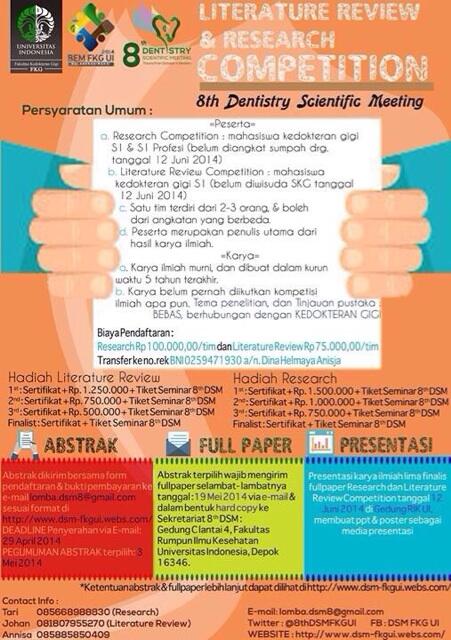 Pendaftaran Research Comp. &amp; Literature Review telah dibuka! @BEMFKGUGM <a href="/bemfkgunand/">BEM KM FKG UNAND</a> <a href="/BEMFKGUnbrah/">BEM FKG UNBRAH</a> @bemfkgusakti