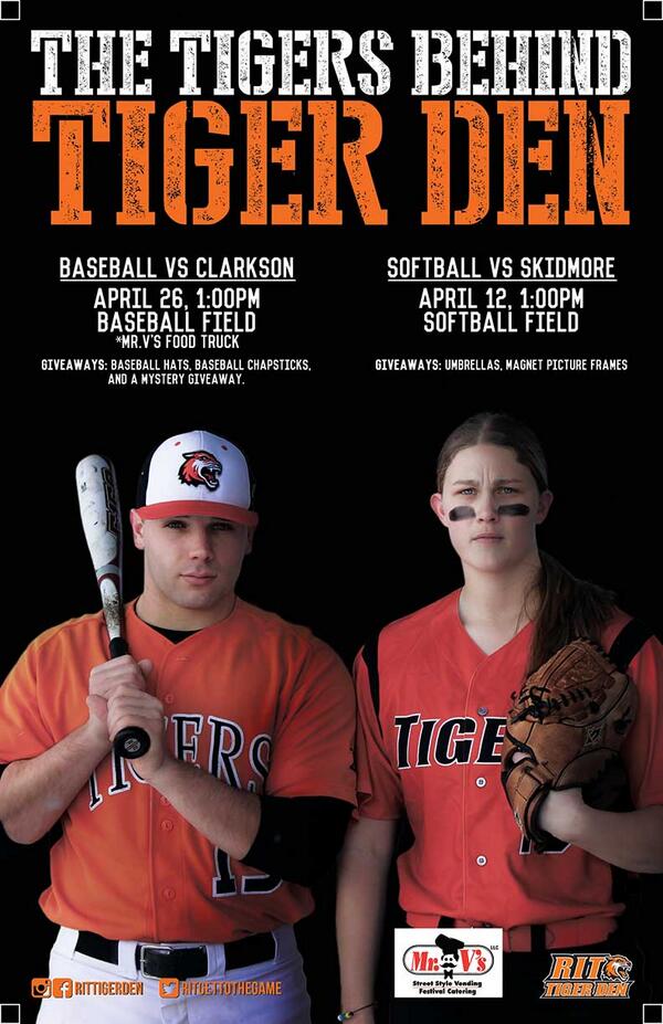 RITTigerDen's tweet photo. Check out the latest addition of #tigersbehindtigerden! #RITSoftball @RITBaseball @Amanda___24 @wroman13 http://t.co/dH837rPpAA