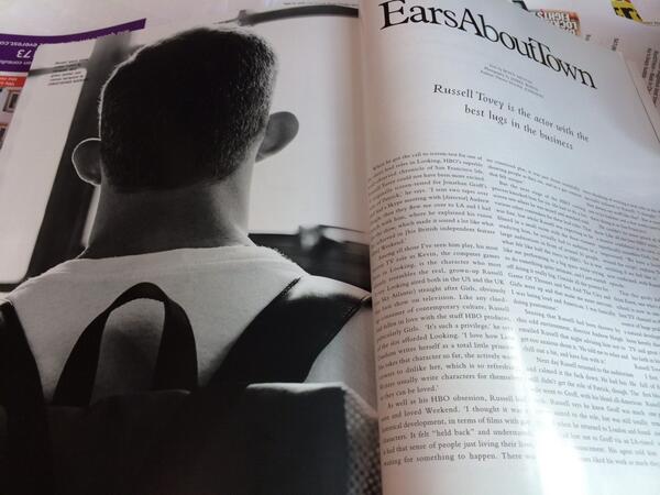 Hot <a href="/russelltovey/">Russell Tovey</a> in <a href="/manabouttown/">ManAboutTown</a>. Visuals by <a href="/Jameswhiteweb/">James white</a> &amp; @elgar_johnson; words by me. Out Thu #EarsAboutTown