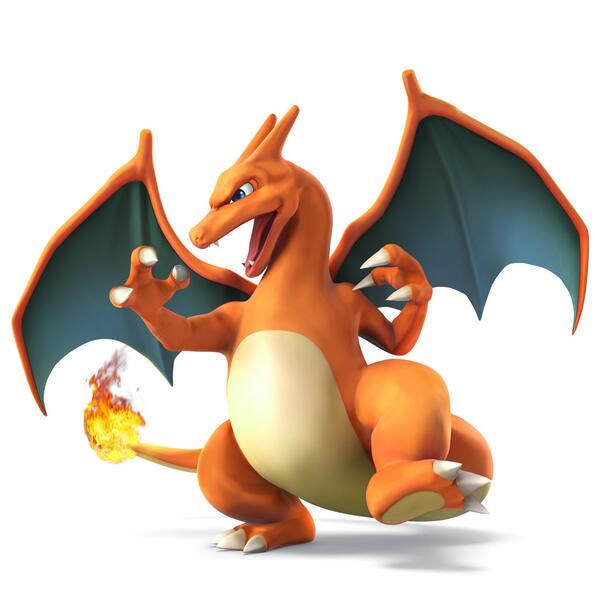 NintendoUK's tweet photo. WARNING! CHALLENGER APPROACHING! Veteran fighter Charizard fires it up and flies into the #SmashBros. roster! http://t.co/tqtA3iECft